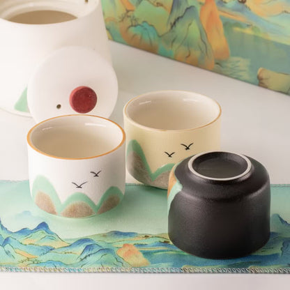 Japanese Tea Ceremony Set | Ceramic Teapot & Cup Gift Set