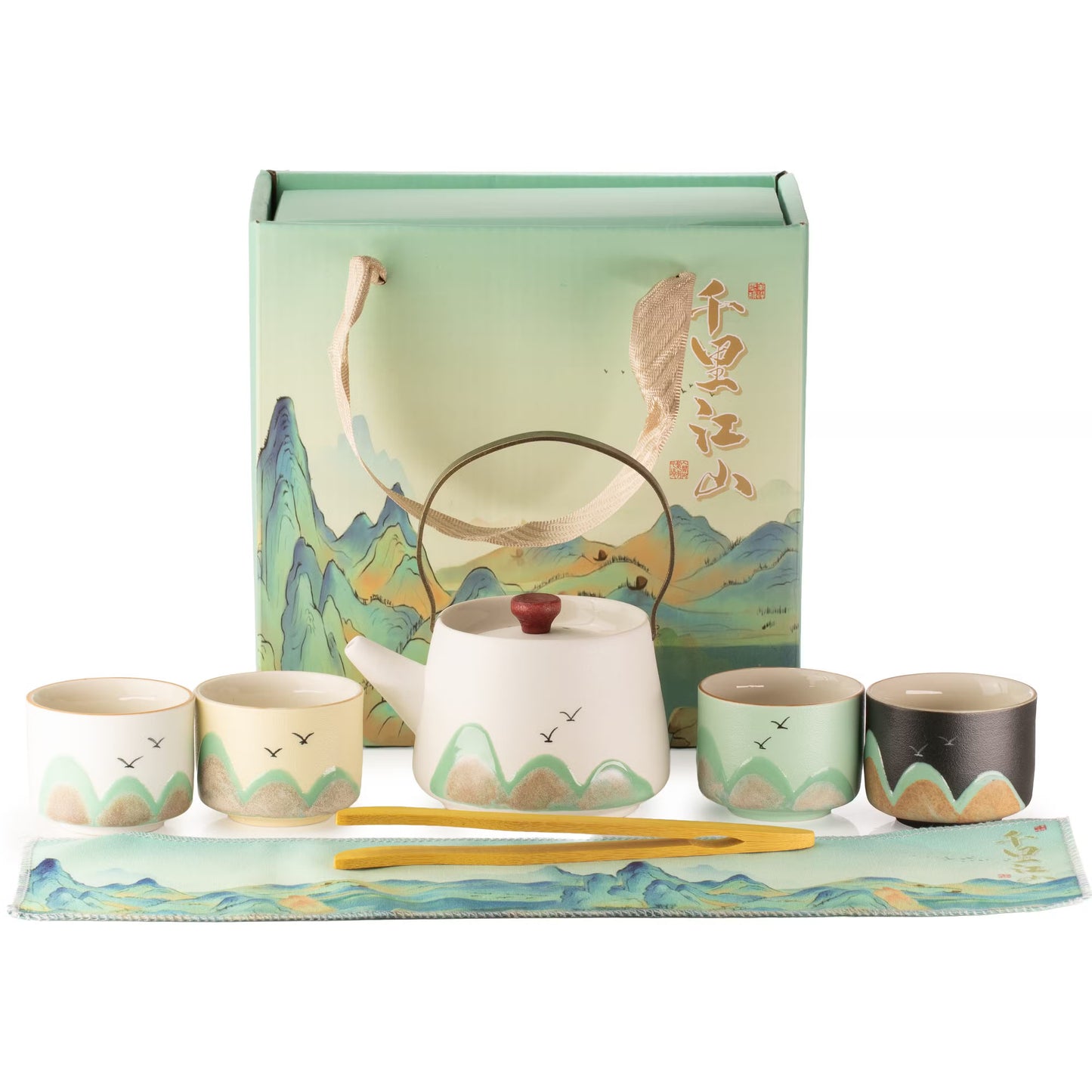 Japanese Tea Ceremony Set | Ceramic Teapot & Cup Gift Set