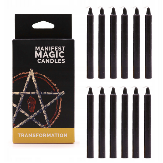Black Ritual Candles - Set of 12 | Manifestation, Transformation & Energy Cleansing - Crystal Nest