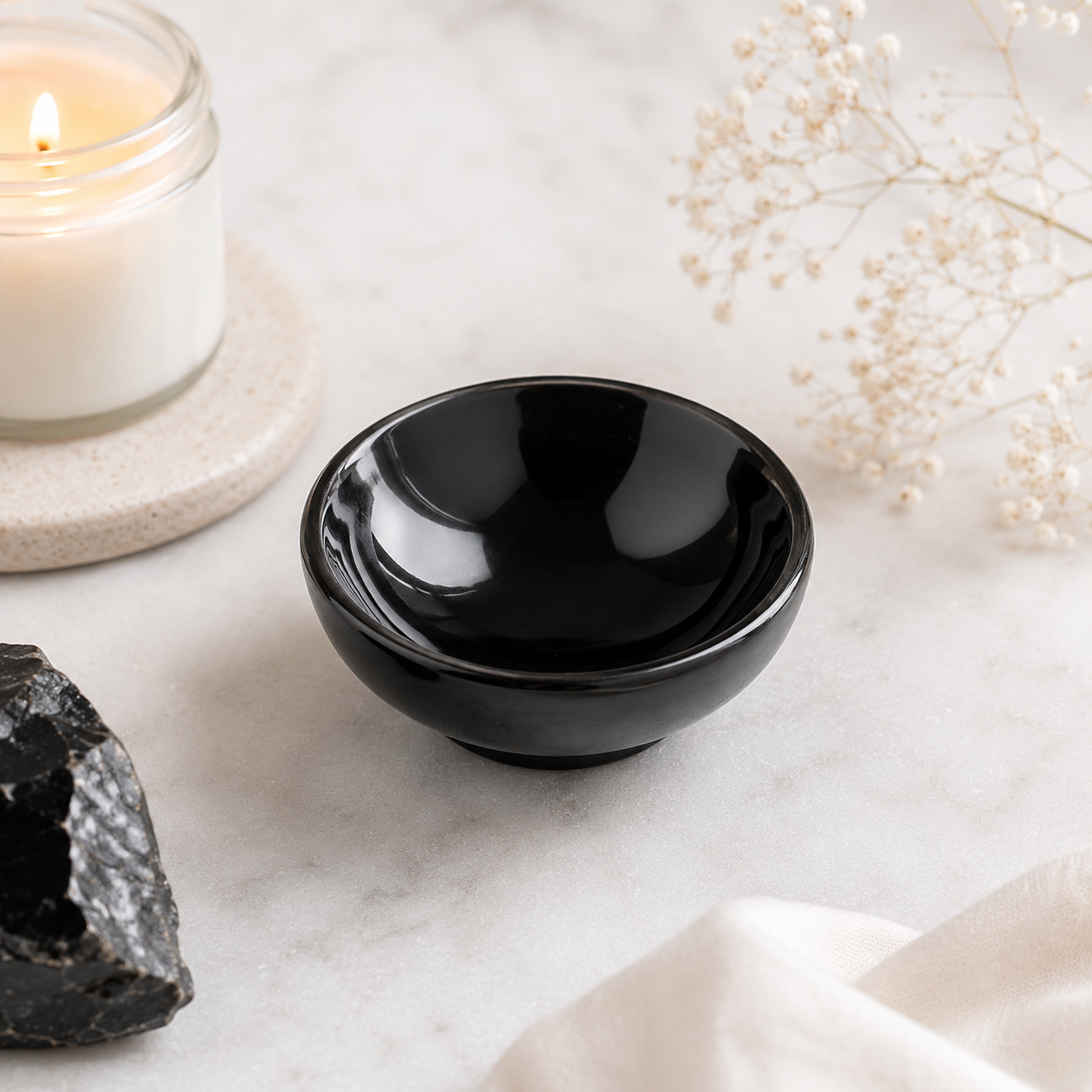 Black Obsidian Small Crystal Bowl
