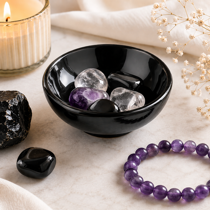 Black Obsidian Small Crystal Bowl