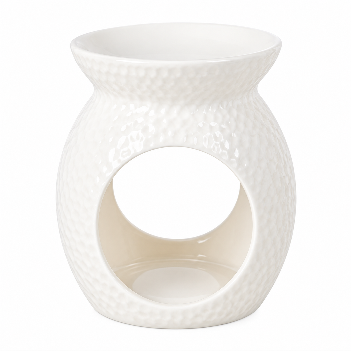 White Textured Oil Burner & Wax Warmer