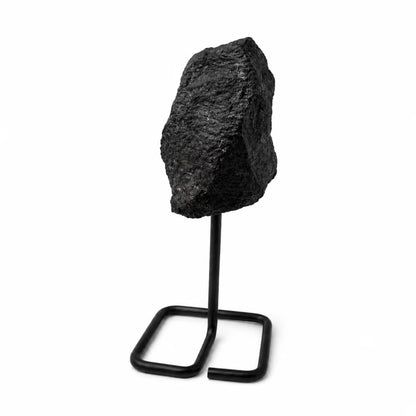 Black Tourmaline Crystal on Metal Stand