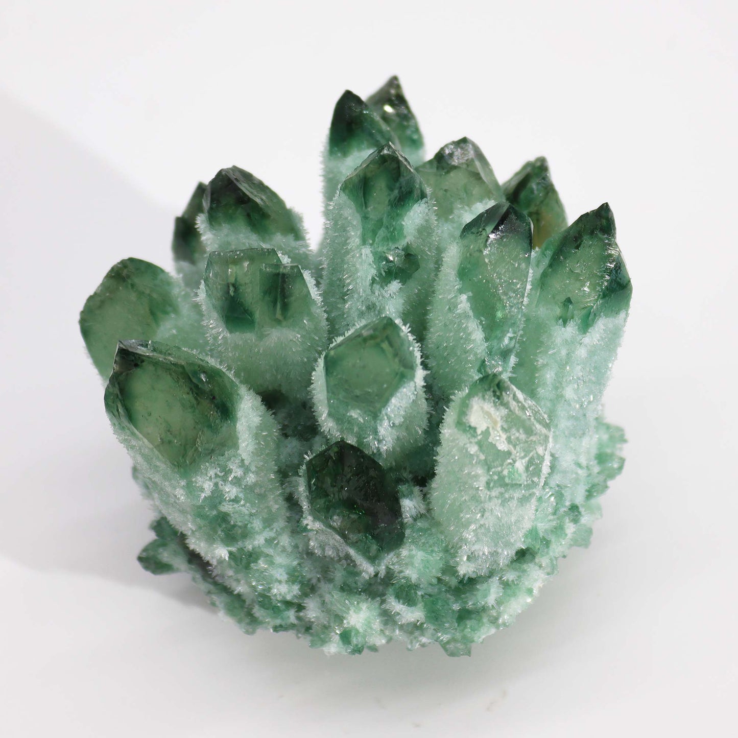 Green Ghost Quartz Cluster