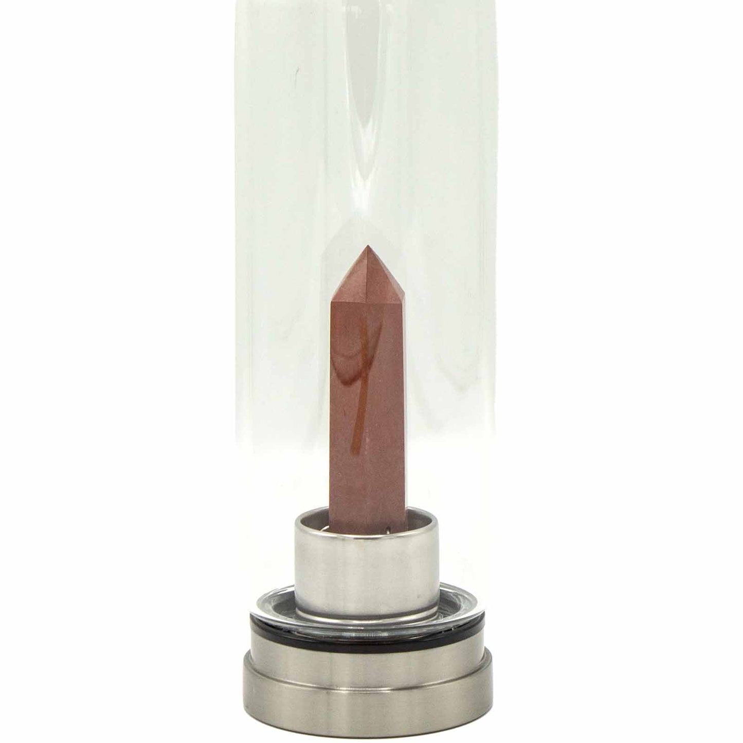 Red Jasper Crystal-Infused Glass Water Bottle - Crystal Nest