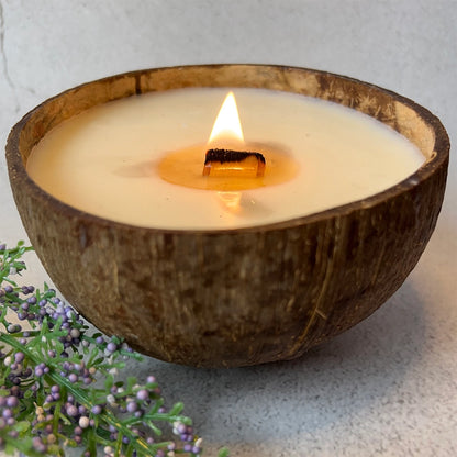 Coconut Shell Soy Candle | Assorted Scents - Crystal Nest