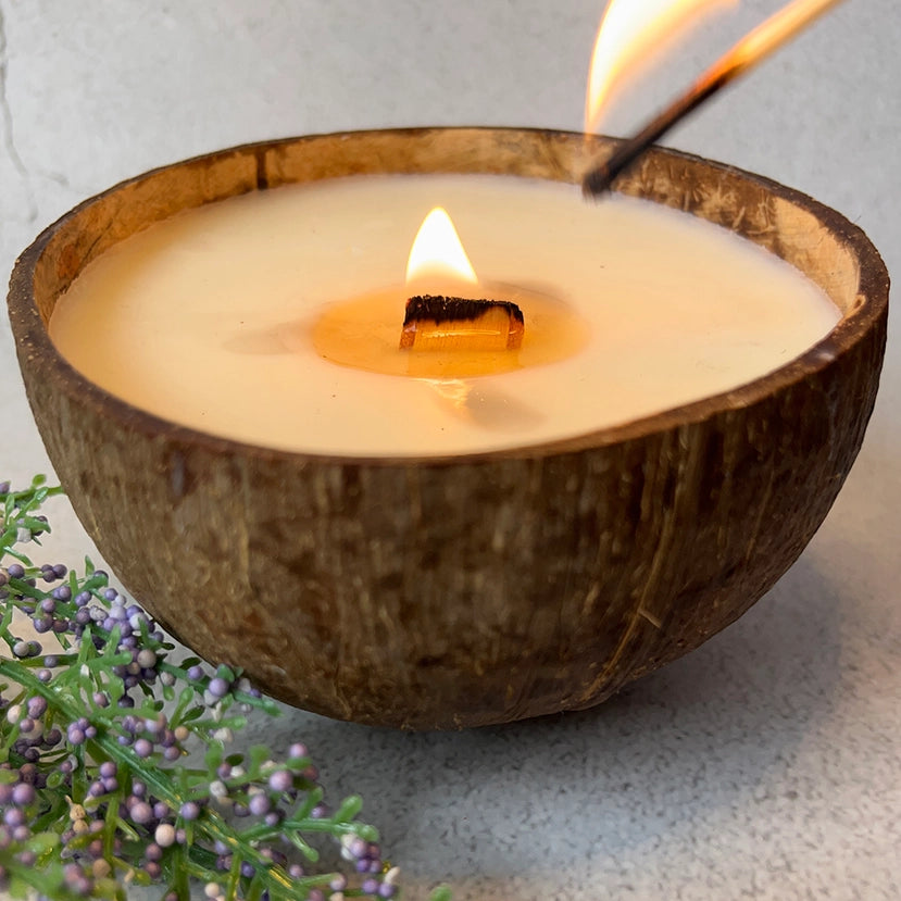 Coconut Shell Soy Candle | Assorted Scents - Crystal Nest