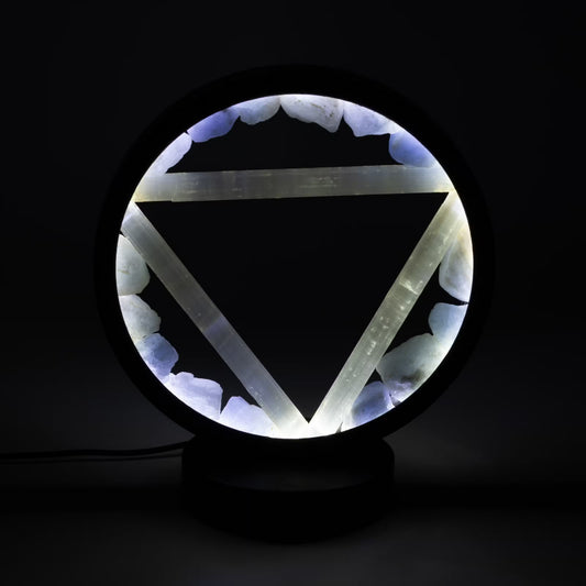 Aquamarine & Selenite Water Element USB Lamp