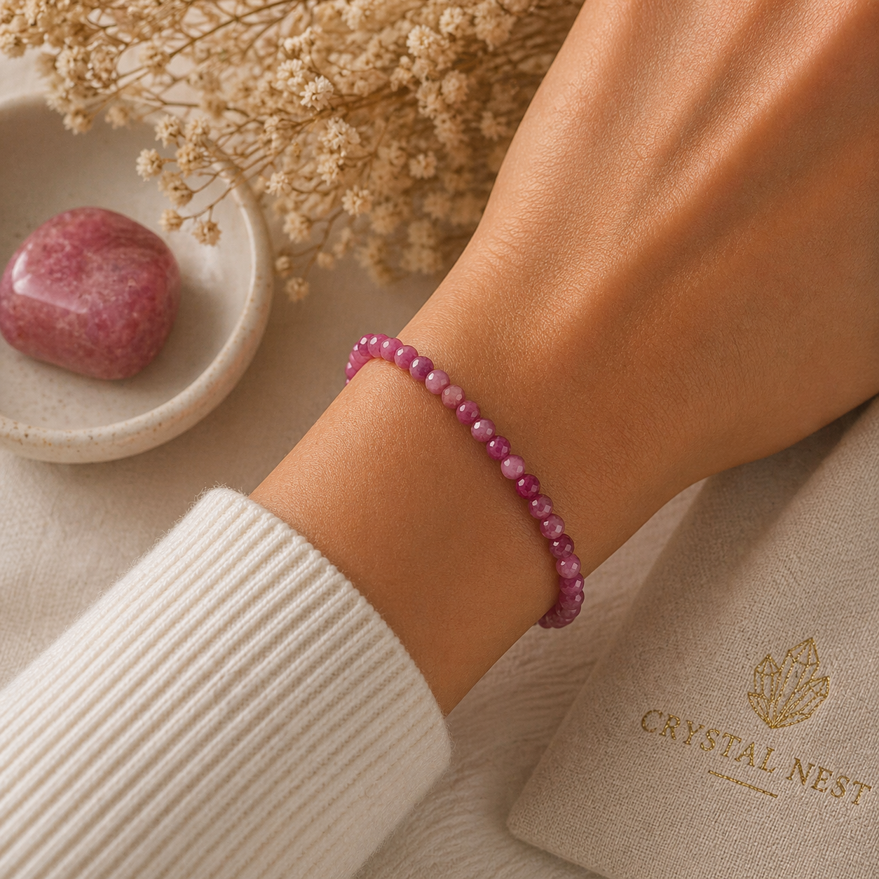 Ignite Your Passion | Ruby Energy Bracelet (4mm) - Crystal Nest