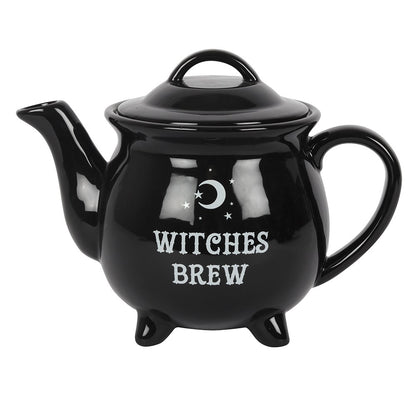 Witches Brew Black Ceramic 5-Piece Cauldron Tea Set