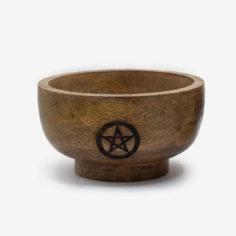 Small Ritual Bowl | Mango Wood Incense Holder & Smudge Bowl - Crystal Nest