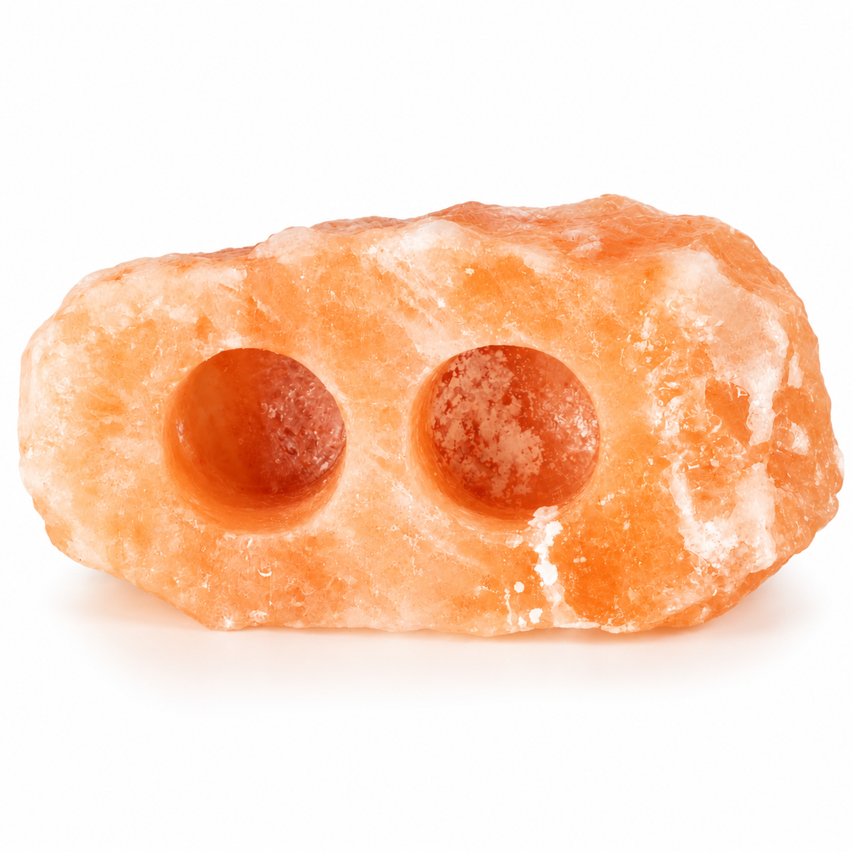 Himalayan Salt Double Tealight Holder | Natural Pink - Crystal Nest