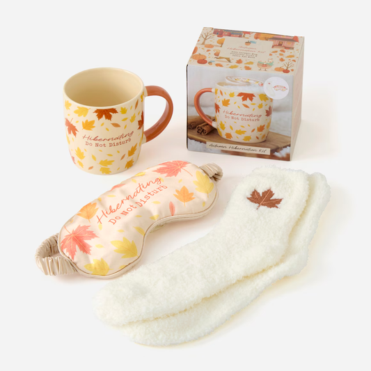 Autumn Hibernation Gift Set | Mug, Fluffy Socks & Eye Mask