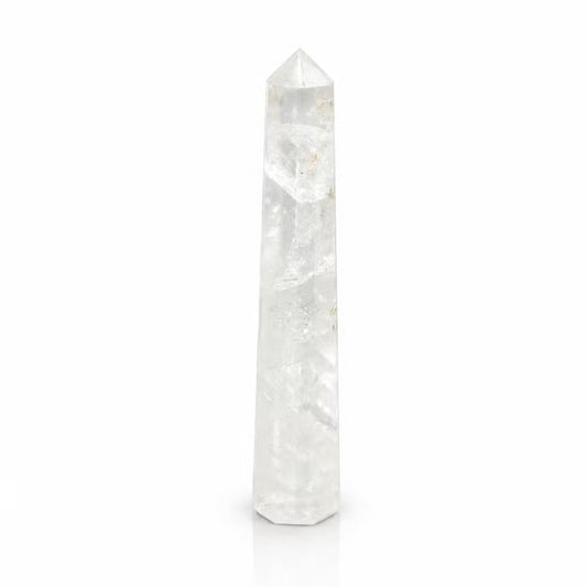 Large Rock Crystal Obelisk Point | Clarity & Energy Crystal Tower - Crystal Nest