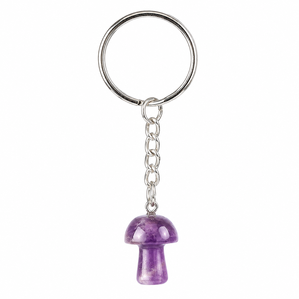Amethyst Mushroom Crystal Keyring