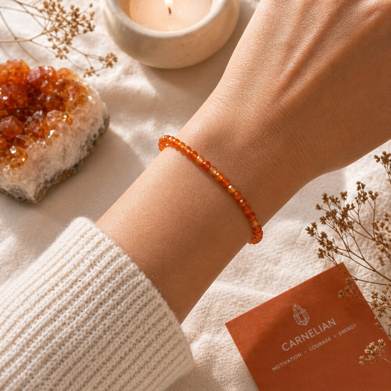 Ignite Your Energy | Carnelian Energy Bracelet (4mm) - Crystal Nest