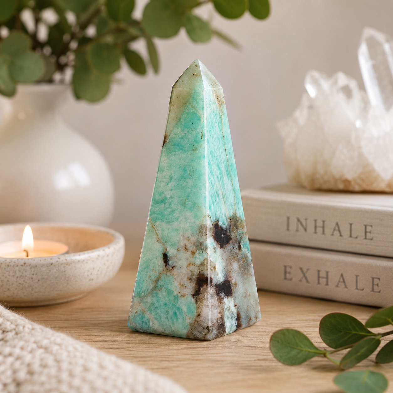 Amazonite Crystal Obelisk Point