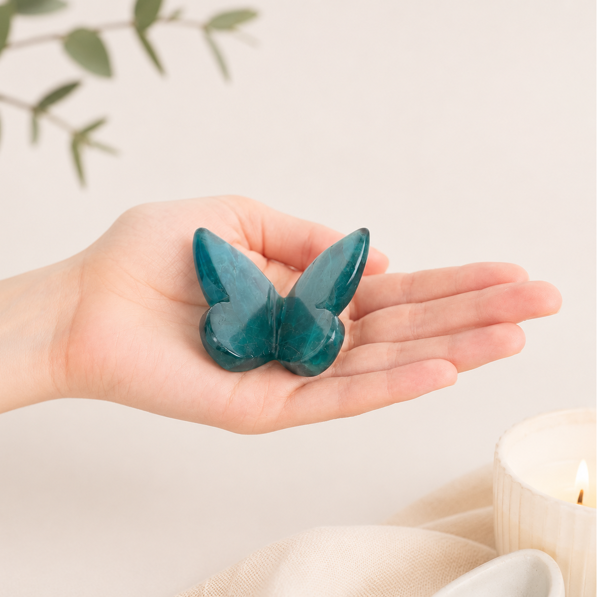 Fluorite Butterfly Crystal Carving