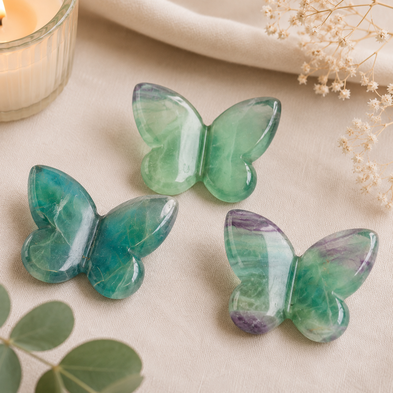 Fluorite Butterfly Crystal Carving