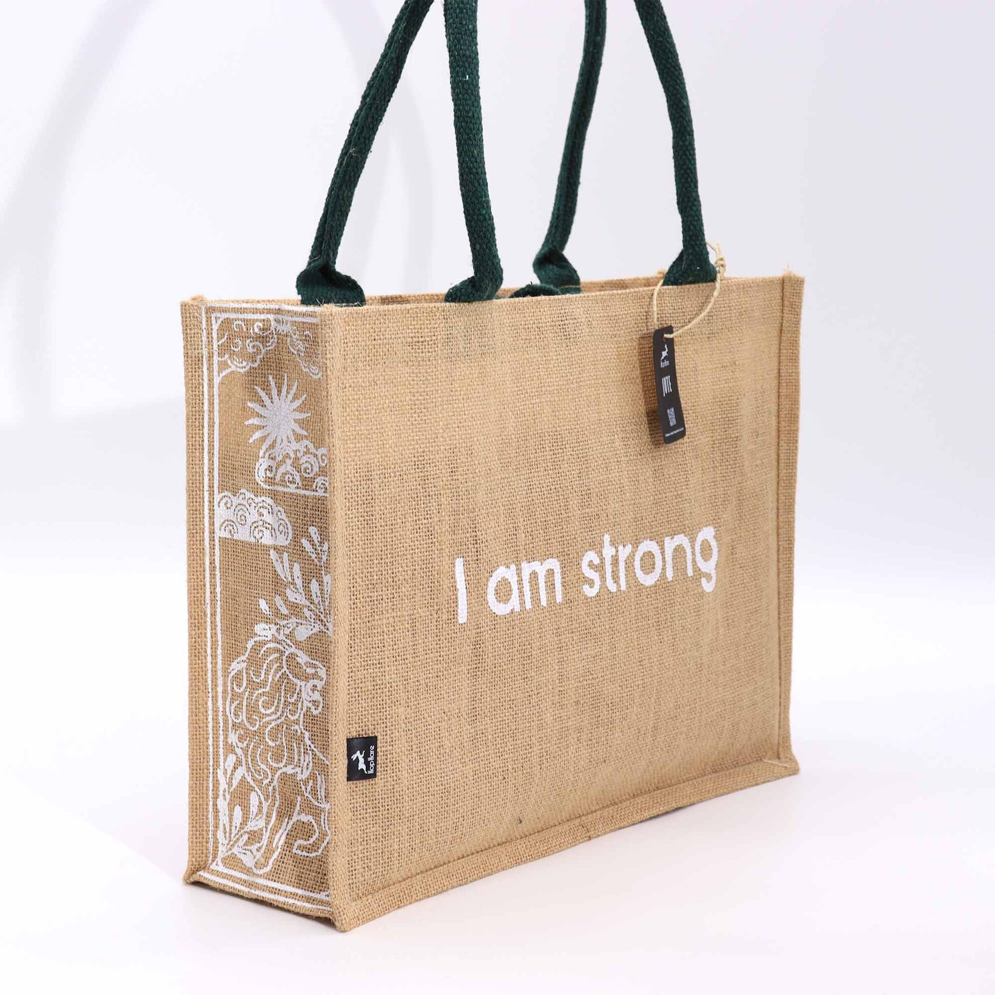 Hop Hare Affirmation Jute Tote Bag - Crystal Nest