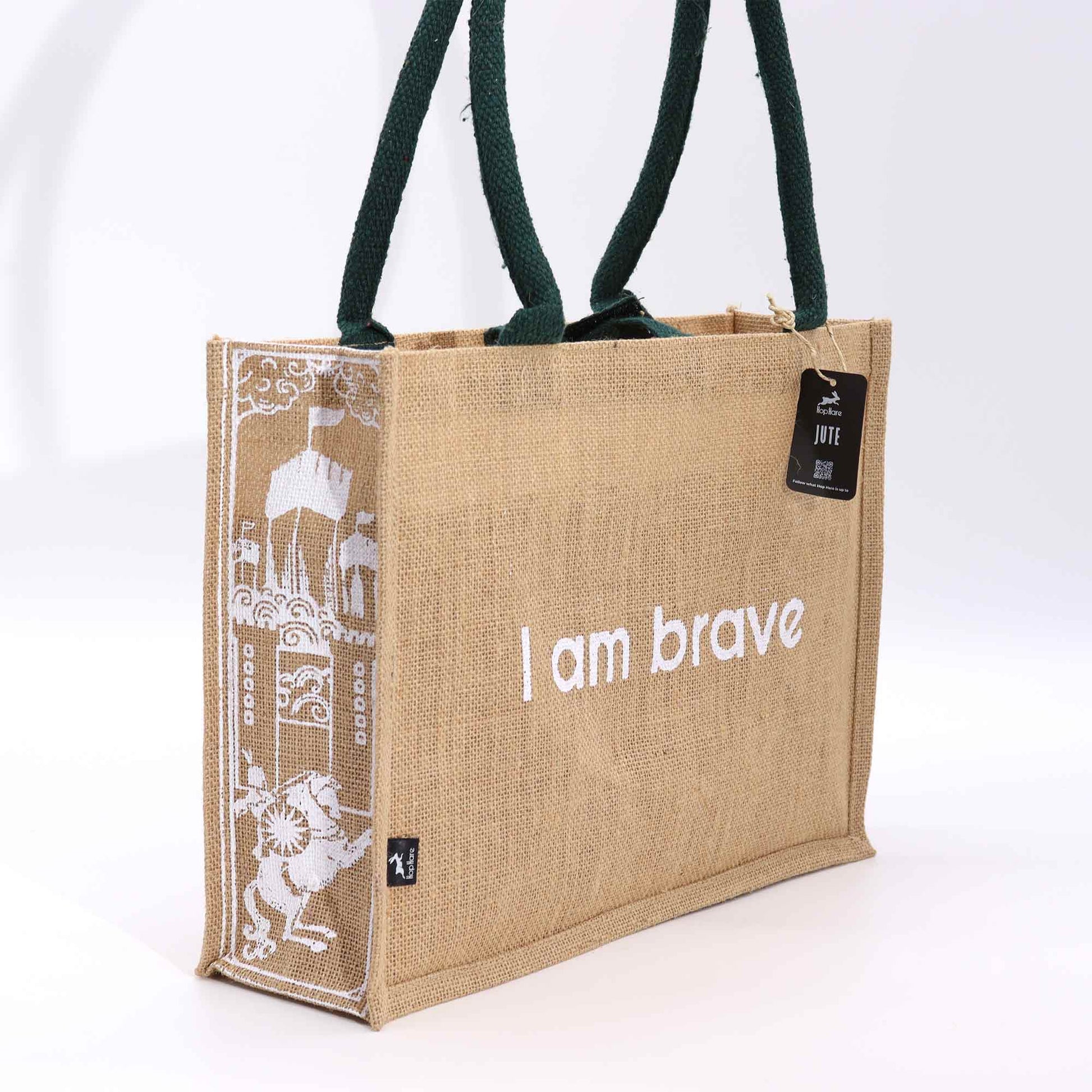 Hop Hare Affirmation Jute Tote Bag - Crystal Nest