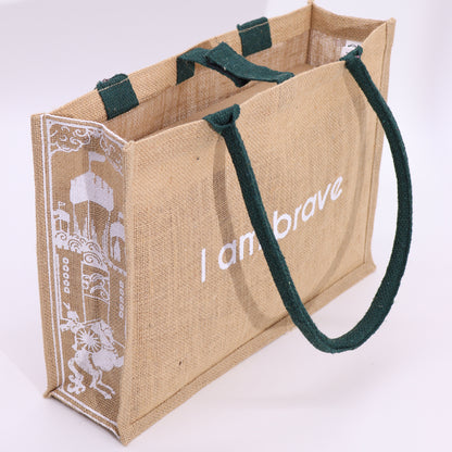 Hop Hare Affirmation Jute Tote Bag - Crystal Nest