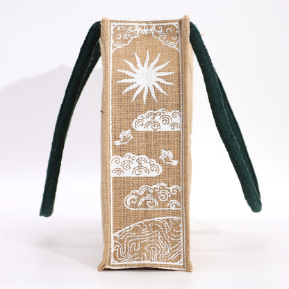 Hop Hare Affirmation Jute Tote Bag - Crystal Nest