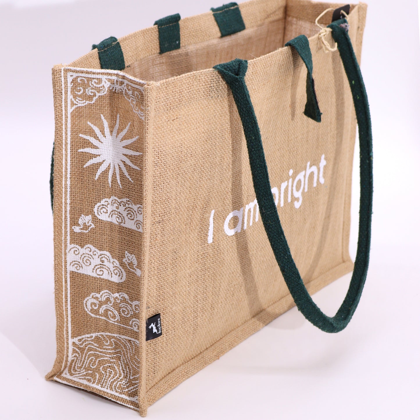 Hop Hare Affirmation Jute Tote Bag - Crystal Nest