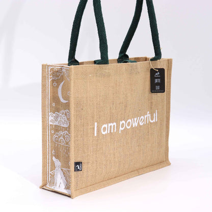 Hop Hare Affirmation Jute Tote Bag - Crystal Nest