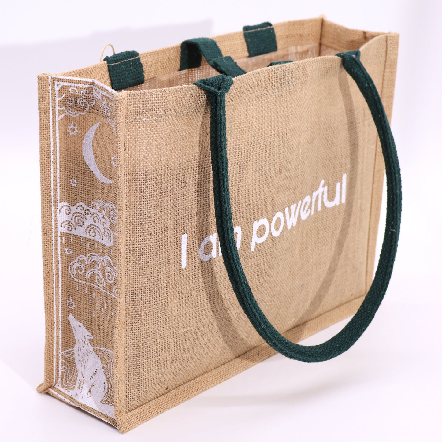 Hop Hare Affirmation Jute Tote Bag - Crystal Nest