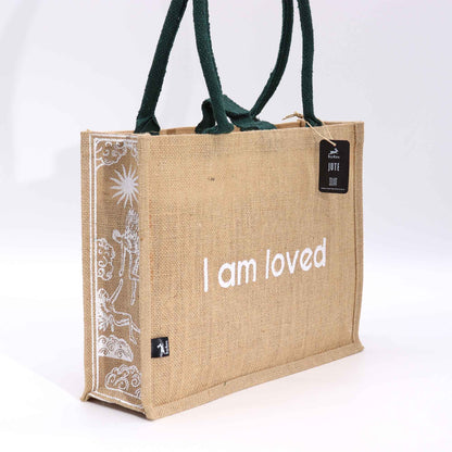 Hop Hare Affirmation Jute Tote Bag - Crystal Nest
