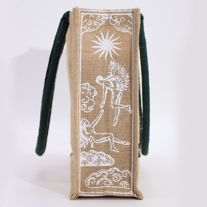 Hop Hare Affirmation Jute Tote Bag - Crystal Nest