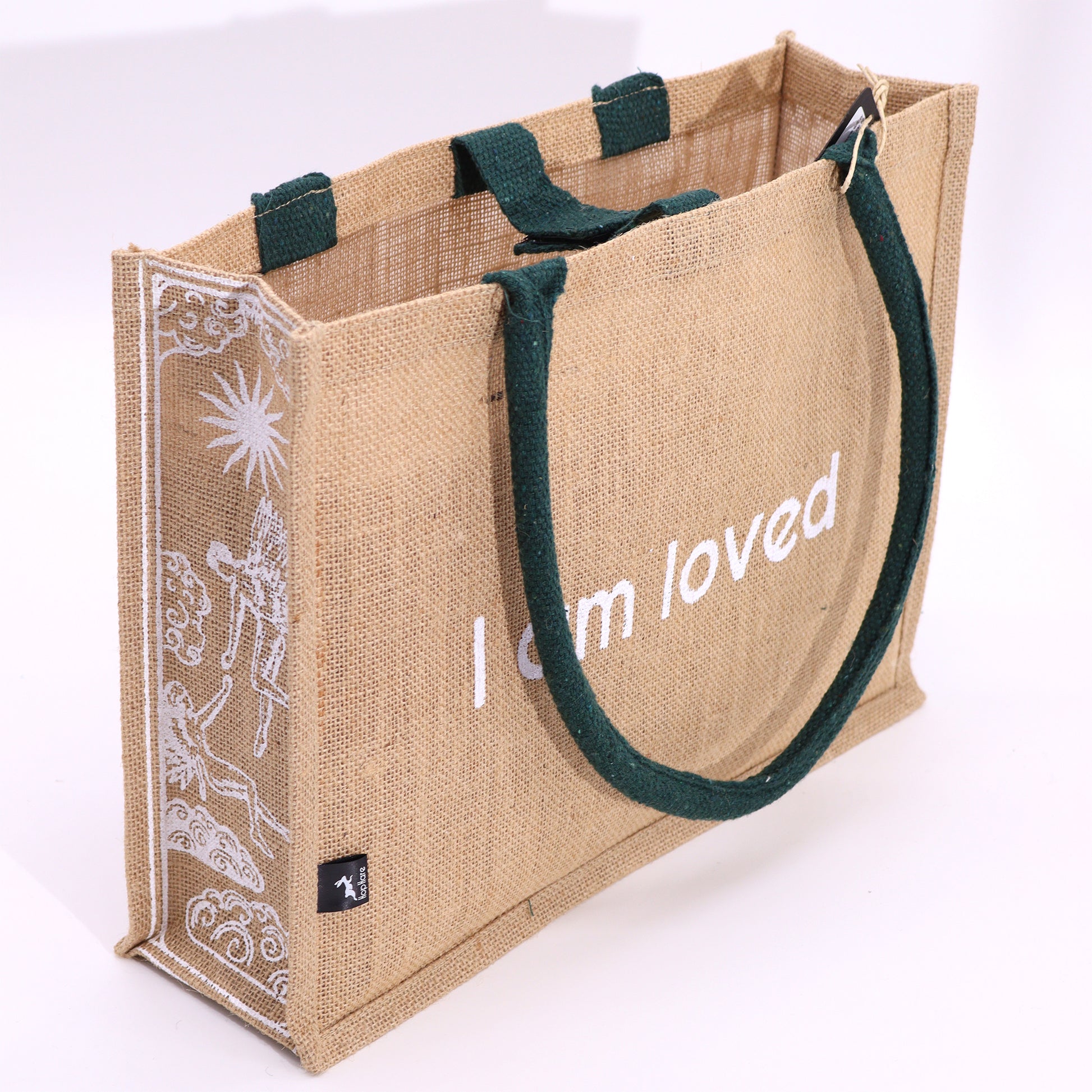Hop Hare Affirmation Jute Tote Bag - Crystal Nest