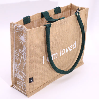 Hop Hare Affirmation Jute Tote Bag - Crystal Nest