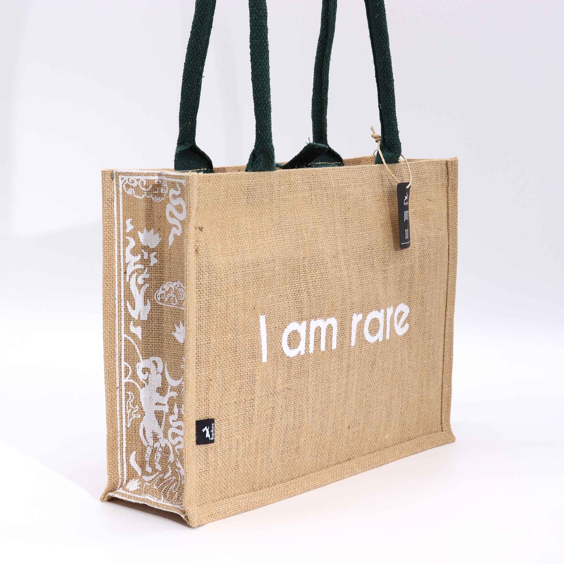 Hop Hare Affirmation Jute Tote Bag - Crystal Nest