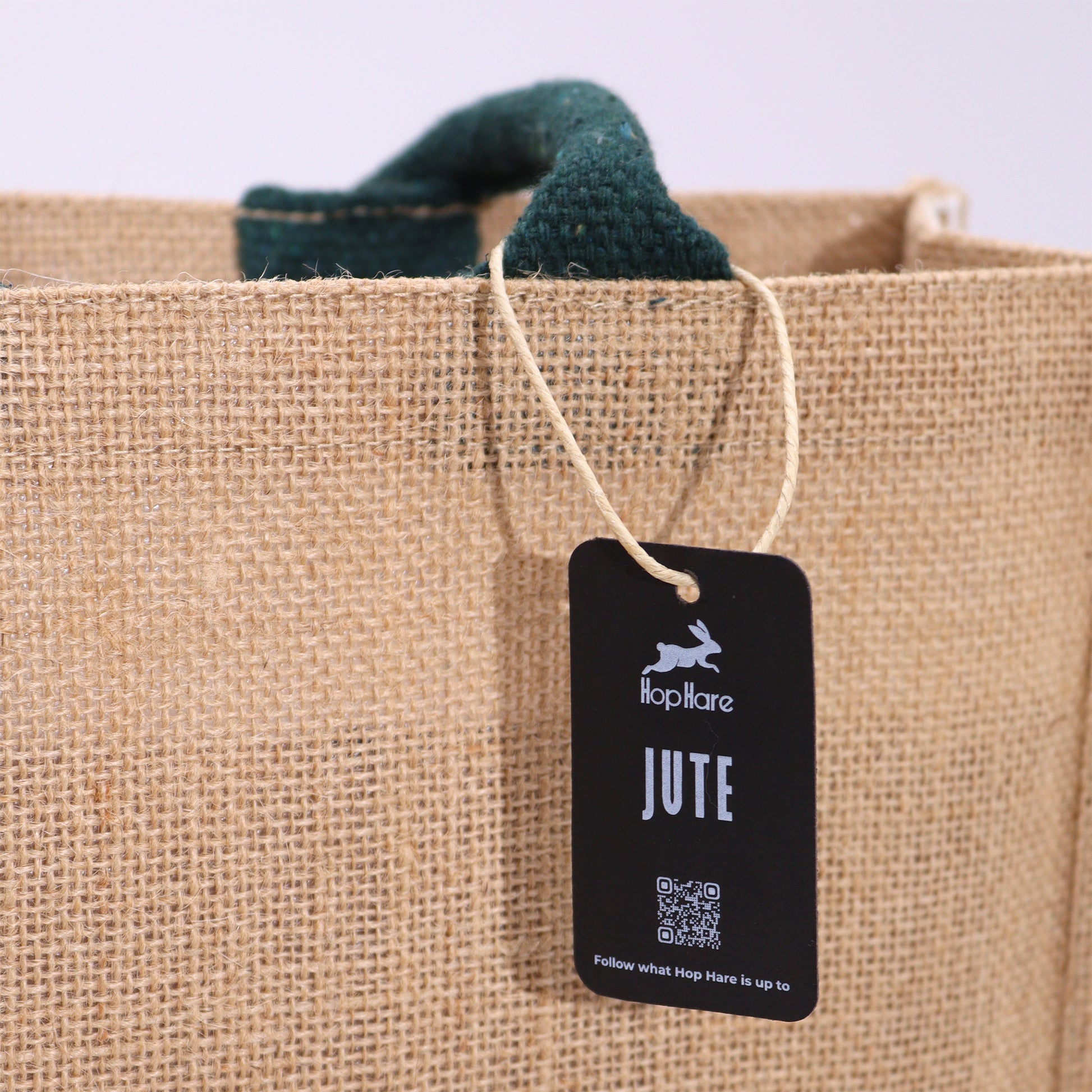 Hop Hare Affirmation Jute Tote Bag - Crystal Nest