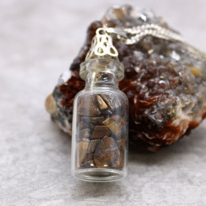 Tiger Eye Bottled Gemstones Necklace - Crystal Nest