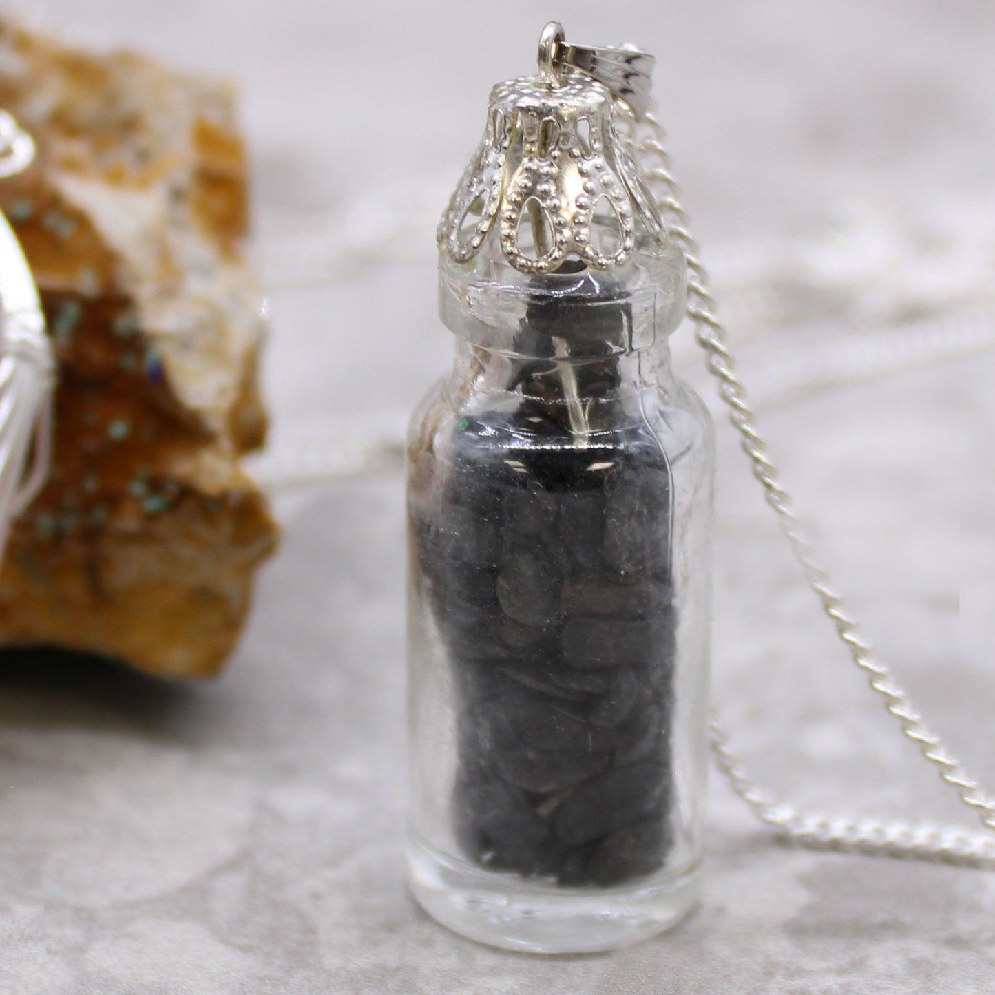 Black Onyx Bottled Gemstones Necklace