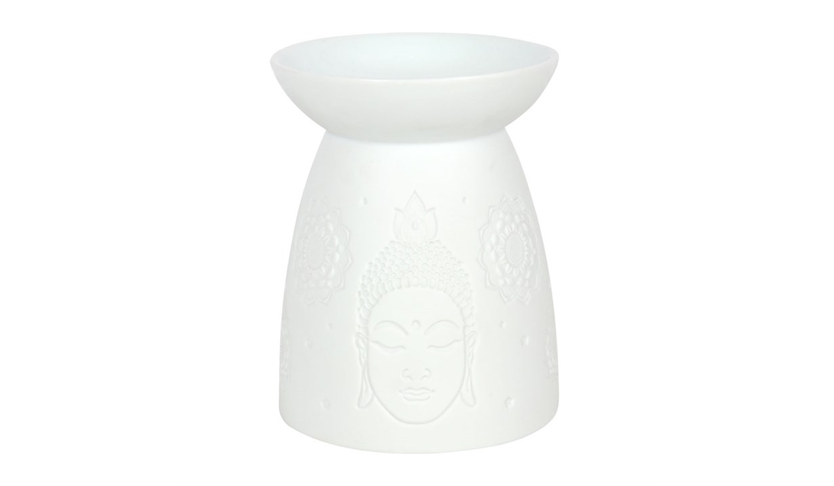 Buddha Face White Ceramic Oil and Wax Melt Burner