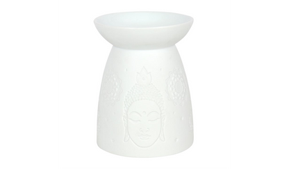 Buddha Face White Ceramic Oil and Wax Melt Burner