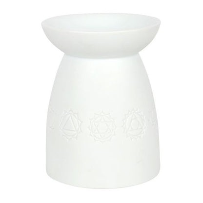 Seven Chakra White Ceramic Oil and Wax Melt Burner