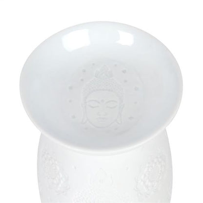 Buddha Face White Ceramic Oil and Wax Melt Burner