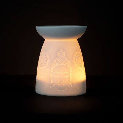 Buddha Face White Ceramic Oil and Wax Melt Burner