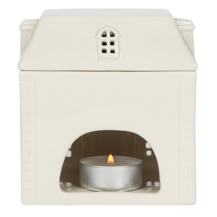 White Ceramic House Oil Burner