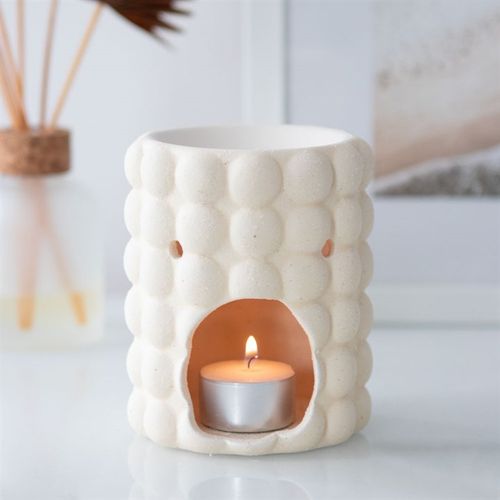 Cream Bubble Oil and Wax Melt Burner