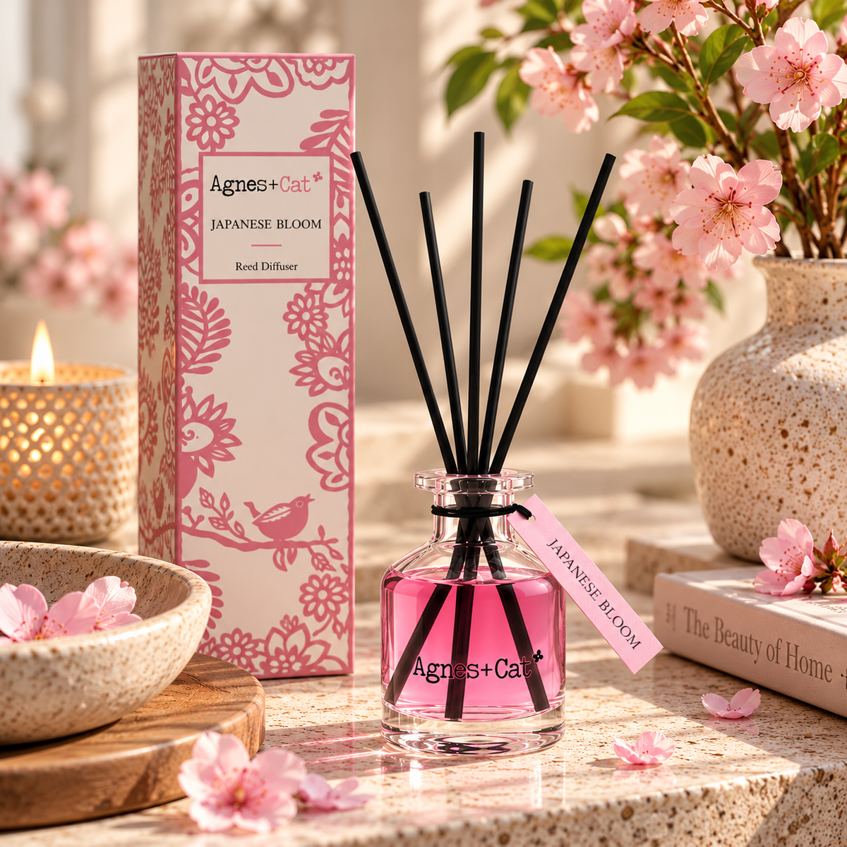 Japanese Bloom Reed Diffuser 140ml | Agnes & Cat - Crystal Nest