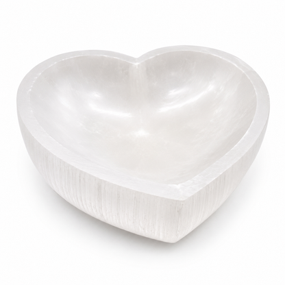 Large Heart Selenite Crystal Cleansing Bowl