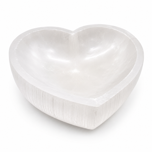 Large Heart Selenite Crystal Cleansing Bowl