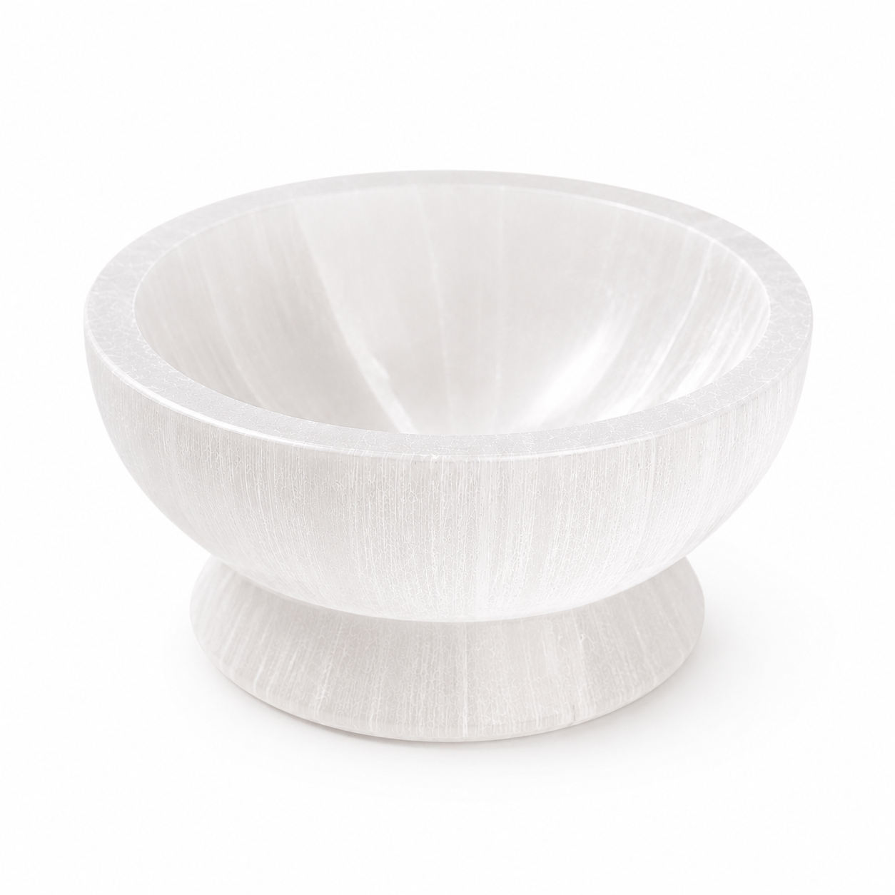 Medium Round Selenite Ritual Bowl with Base