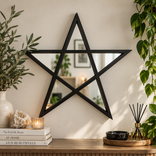 Black Pentagram Mirror | Wall Décor